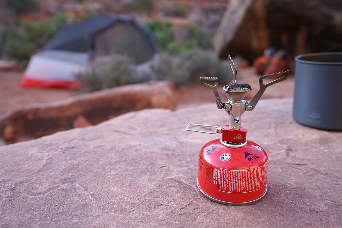 backpacking stove and pot set